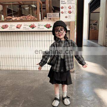 6876 Fahion Spring School Girl Skirt Baby Girl and Mom Black Pleated Skirt
