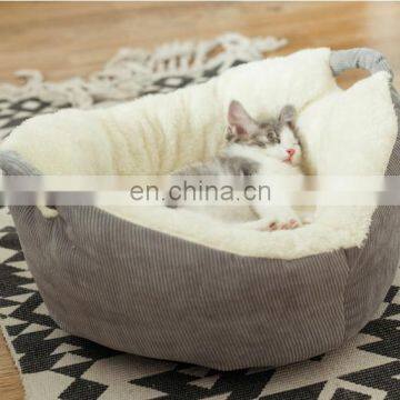 Winter Warming Pet Bed Washable Round Cat Bed With Soft Fleece Indoor Plush Dog Bed photo-3
