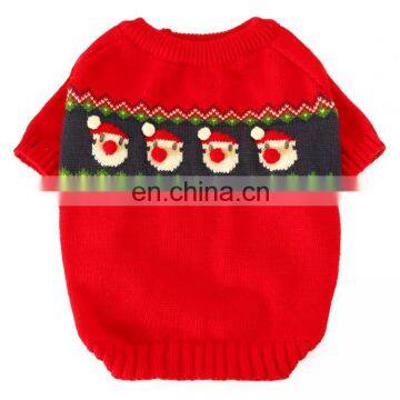 Santa Claus Red Christmas Dog Knitted Sweater Clothes photo-3
