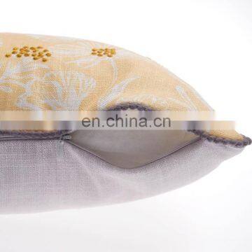 Home Decorative Digital Print and Embroidery Warm Light Yellow Happy Slogan Cushions Covers Pillow Cases With Pom Pom photo-6