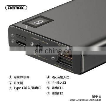Remax 2020 New Arrival Portable Mini Fast Charging Ultra Thin Power Bank