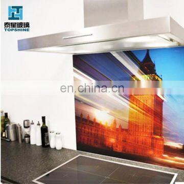 China manufacture colourful toughened glass back painted kitchen splashback