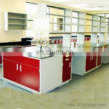 All steel school computer lab furniture modern style laboratory work table with reagent shelf