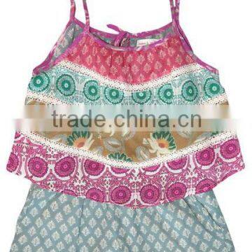 Custom Children Clothes High Quality Flower Fashion Cotton Top Dress photo-2