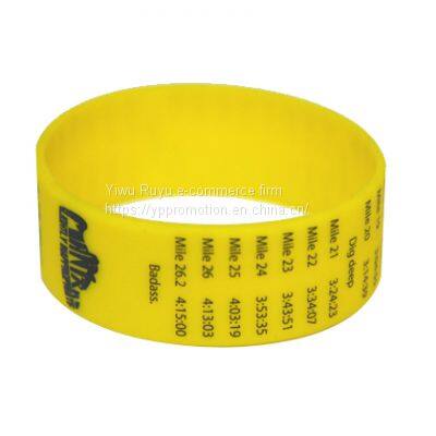 Wholesale Custom Yellow Silicone Rubber Bracelets