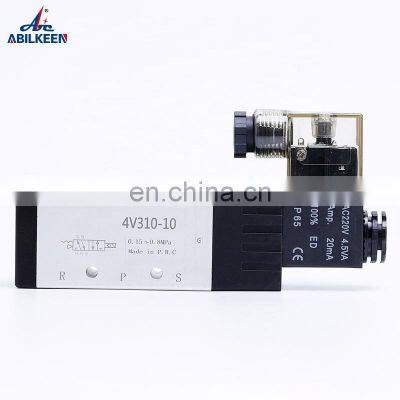 Hot Sales 4V Series 2 Position 5 Way Stainless Steel 4V210-08 4V310-10 4V410-15 Electrical Control Pneumatic Solenoid Valve