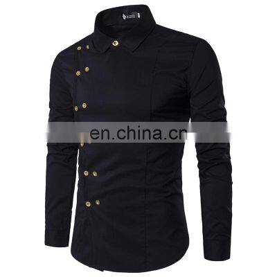 Anti-wrinkle Feature and Polyester Cotton Material Satin Solid Color Shirt