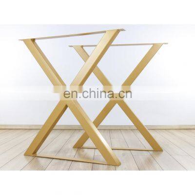 Table Legs Heavy Duty Furniture Office Dinning Desk X Shape Steel Coffee Dining Metal Luxury Gold Modern Table Legs For Table