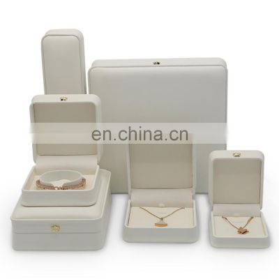 Cheap but high quality custom color leather convex edge jewelry box leather box jewelry packaging box