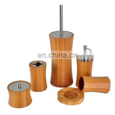 Different Styles Bamboo Bathroom Accessory Set Hot Sales Bathroom Accessory Set Bamboo Cost-effective Bamboo Bathroom Set photo-4