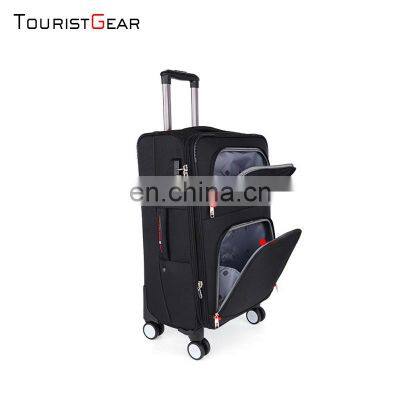 High-end hot-selling luggage trolley waterproof nylon travel bag 4 wheels portable trolley case