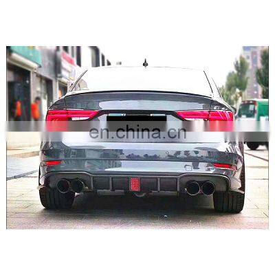 Carbon Diffuser For Audi S3 Sedan A3 S-line High Quality Rear Diffuser With Lamp PL Style 2017-2019 photo-4