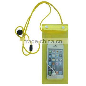 Waterproof Pouch Waterproof Bag Phone 5 with Two Zippers Yellow