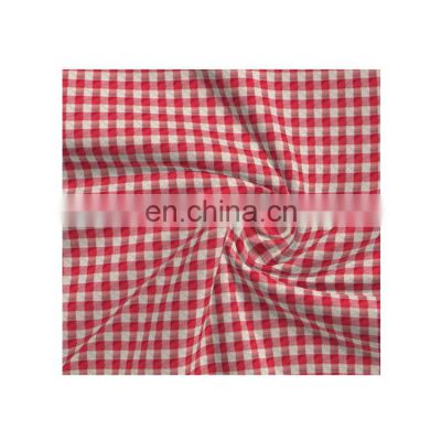 High Quality Summer Women Check Seersucker Shirt Dress Fabric