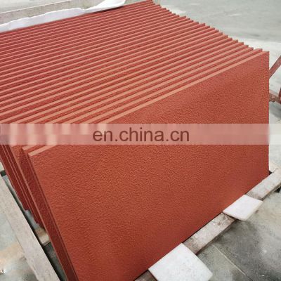 Chinese Factory Sale High  Red Sandstone Bush Hammered Finish Stone Tile