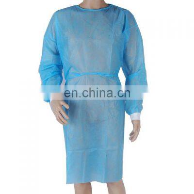 Disposable Non-woven Fabric Isolation Gown Visit Coat Knit Cuff Isolation Dust Oil Anti - dressing White Blue Yellow