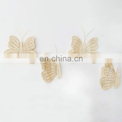 Hot Wicker Set of 2 Butterfly Rattan Wall Decorations, Butterfly Nursery Decoration Wholesale