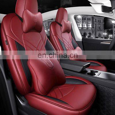 2021 Luxury Car Seat Cover for Tesla Model Y Car Leather Seats Cover Customized Car Accessories for Model Y photo-2