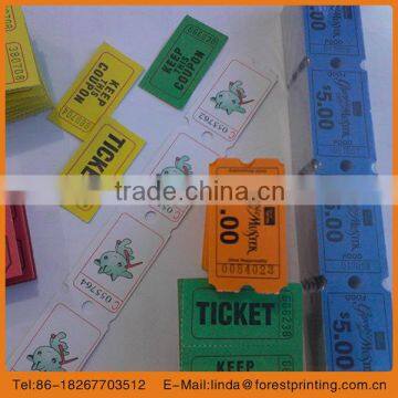 2014 hot sale admission ticket raffle ticket official sale ticket rolls party