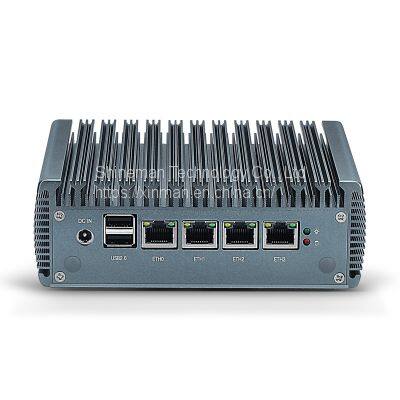 Fanless Embedded Mini PC 4 LAN Dual 4K HDMI/DP Display Intel Celeron J4125 Quad Processor Desktop Computer for Office/Business photo-3