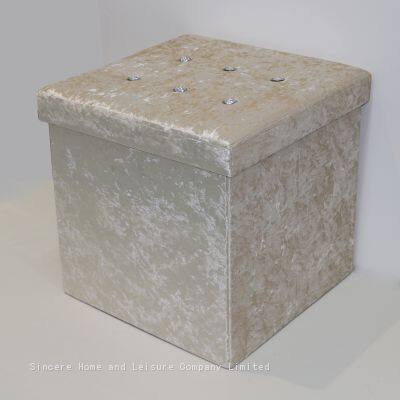 Ice Velvet Ottoman-Beige photo-2