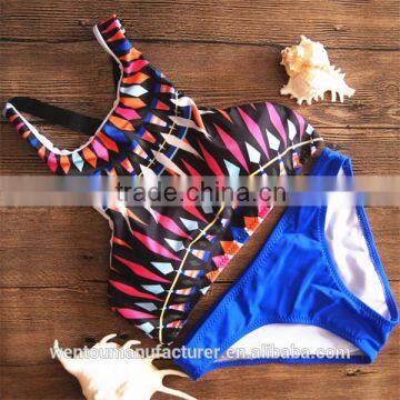 2016 New Sexy High Neck Bandage Swimwear Ladies Push Up Swimsuit Bikini Set Quality Choice photo-4