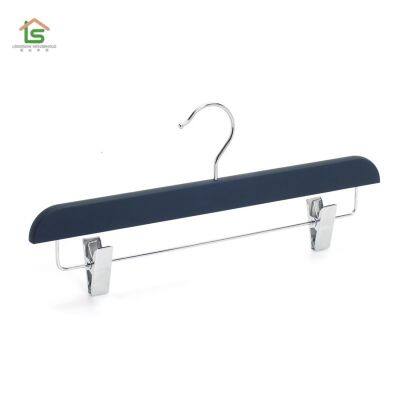 Black Rubber Coated Hangers Plastic Wooden Coat Hangers With Notches photo-4