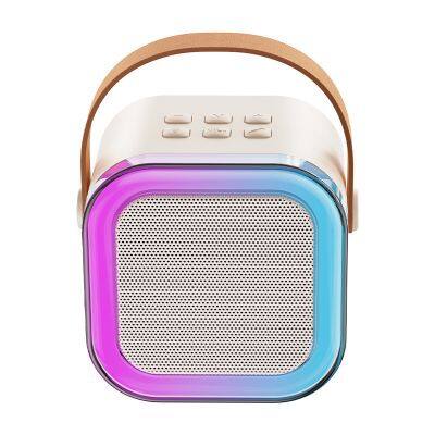 Top Seller Mini LED Colorful Mobile Music Sound Bar Wireless Bocinas Bluetooth Portable Karaoke Speaker With Handheld Microphone