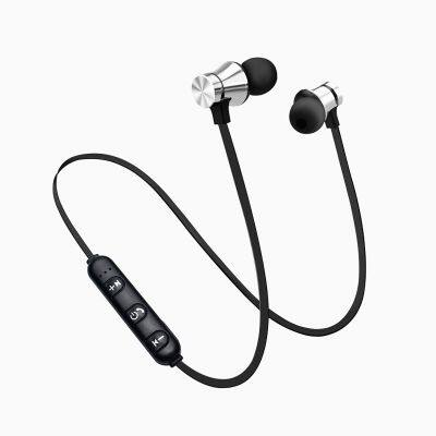 Neckband wireless 5.0 sports earphones metal magnetic tws stereo heavy bass handfree with mic