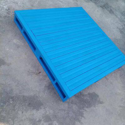 Factory metal pallet, 2-ton heavy-duty shelf stacking board, four-way forklift cross steel pallet.