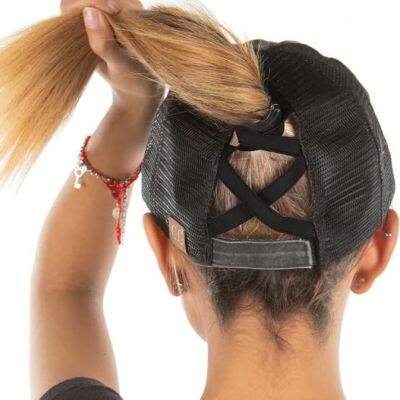 Ponytail Hat for Women - Baseball Cap with Adjustable Fit & High Pony Tail