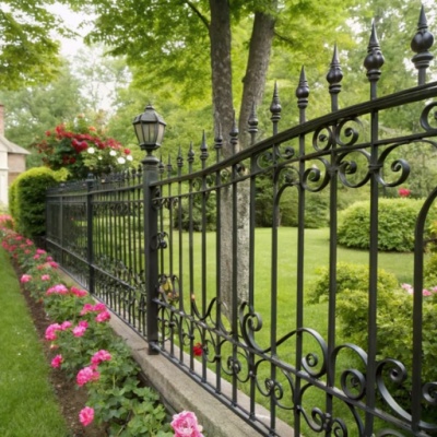1.2mm Thick Wrought Iron Garden Fence With Powder Coated Finish photo-4