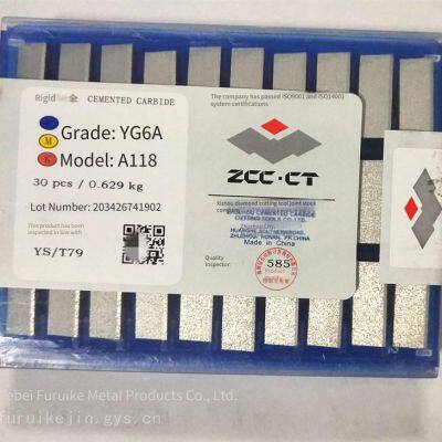 Yg8, Yg6, Yt5 Grade Cemented Carbide Welding Blades A118, A120, A122a, A125 Tungsten Steel Alloy Welding Tips