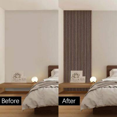 3 Sides Cover Sound Reudcing Acoustic Wooden Veneer Wall Panel Manuactuer photo-2