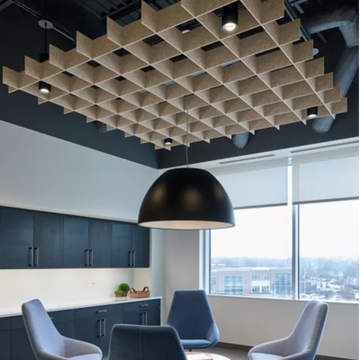 Customize Design PET Acoustic Ceiling Tile Soundproof Panel Fire Retardant NRC 0.85 photo-3