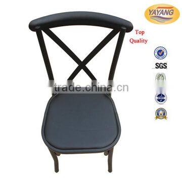 Simple Design Metal Dining Cross Back Chair photo-3