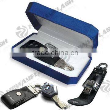 Customized leather usb flash drive with gift box