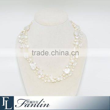 Wholesale Irregular freshwater pearl necklace design with alloy buckle