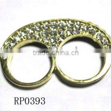 crystal double finger ringRP0393