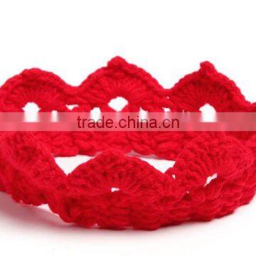 Fashion Korean Cute Newborn Baby Kids Soft Acrylic Crochet Crown Headband Hairband