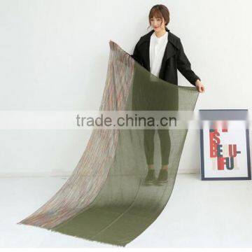 Wholesale Latest Colorful Striped Cotton Viscose Woman Shawl Scarf