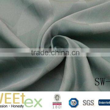 Spring top wholesale ladies blouse silky 100%Poly two tone color island yarn jacquard fabric