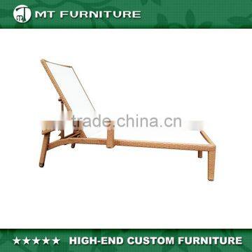 alum fram with rattan wicker and mesh single lounge chair outdoor furniture
