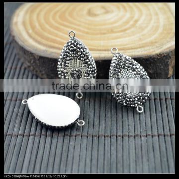 LFD-0066B Wholesale Charm Connector Beads , Palm Pattern With Crystal Rhinestone Paved Bead Jewelry Making