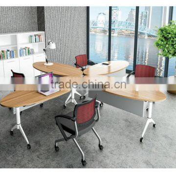 Wood Top Metal Table Frame Folding Office Table