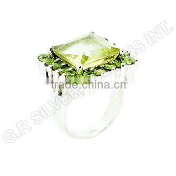 Lemon Quartz Rings Sterling Silver,engagement Ring Jewelry Peridot Gemstone photo-4