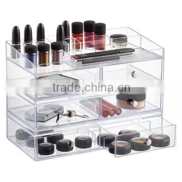 Clear acrylic comestic storage container with 6 drawers lipstick storage box