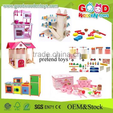 2015 New Products Solid Wood Pretend Play Toys Kids Wooden Doll House