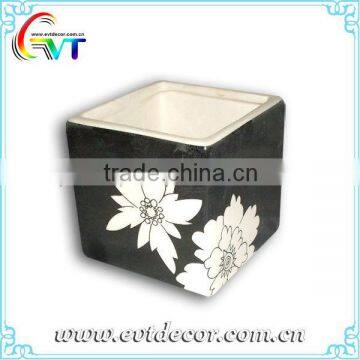 Black And White Ceramic Flower Pot