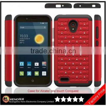 Keno Shining Diamond-studded Armorbox Drop Resistant Silicone Case for Alcatel One Touch Conquest 7046